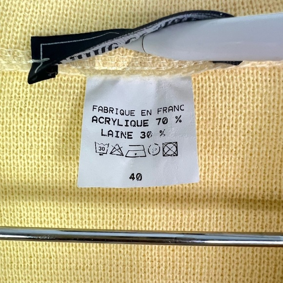 LAINE ET MAILLE VINTAGE OVERSIZED CARDIGAN  WOOL BUTTON DOWN SWEATER GOLD BUTTON - Picture 11 of 12